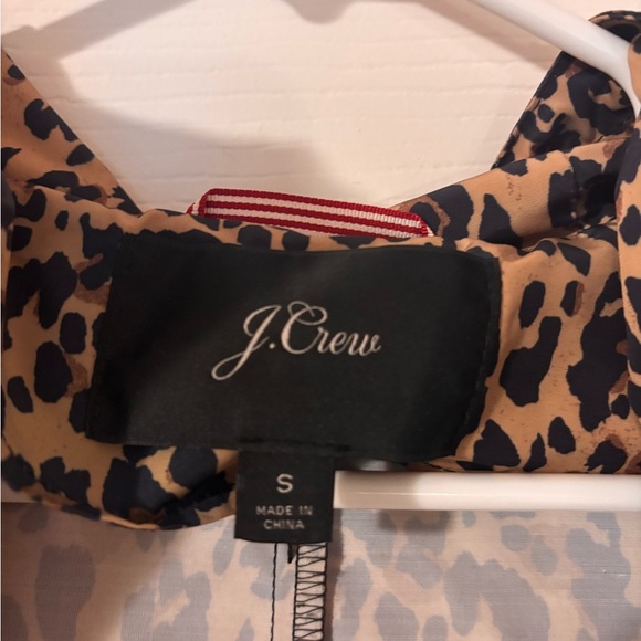J.Crew Hooded Perfect Rain Jacket in Leopard Print Size Small Water Resistant - Picture 5 of 6